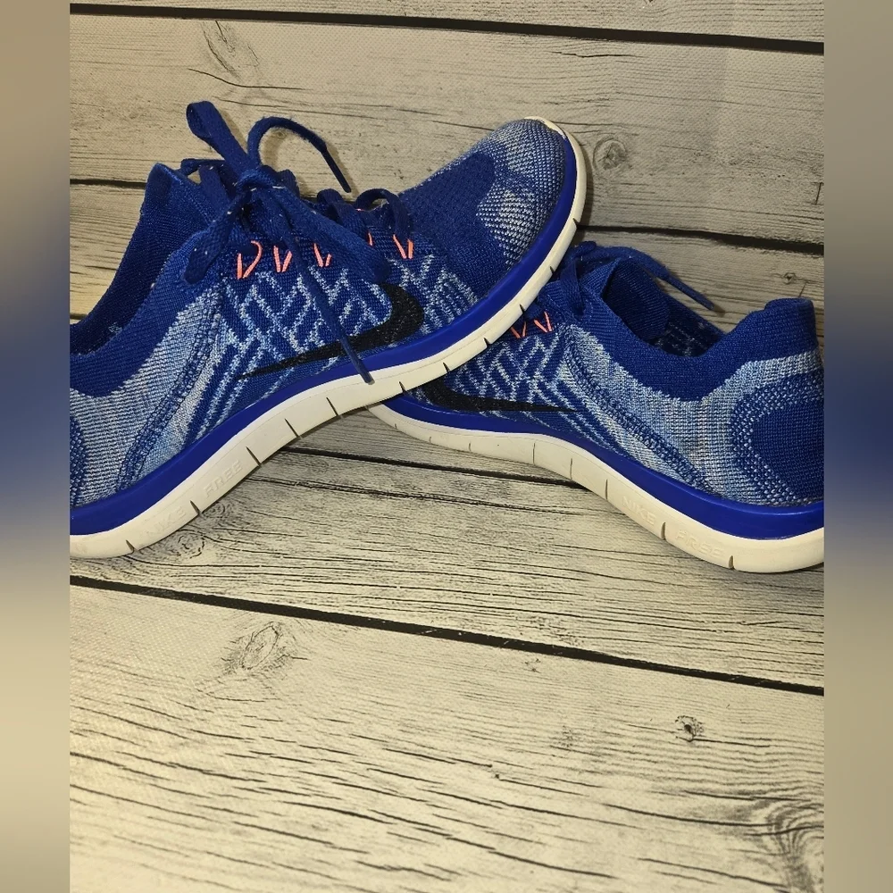 Nike Free 4.0 Flyknit Women's Size 8.5 Running Shoes Racer Blue